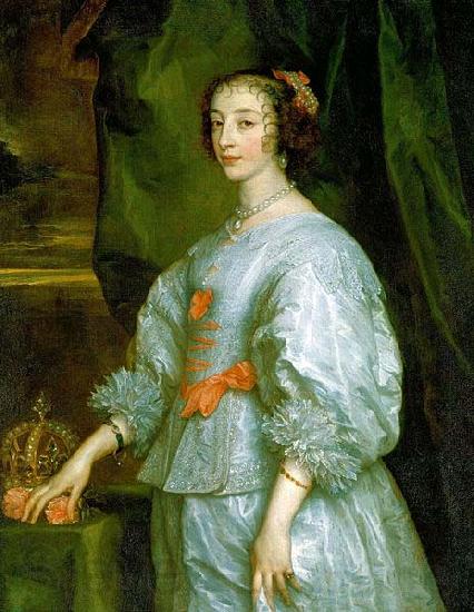 Anthony Van Dyck Queen Henrietta Maria, London 1632 Norge oil painting art